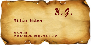 Milán Gábor névjegykártya